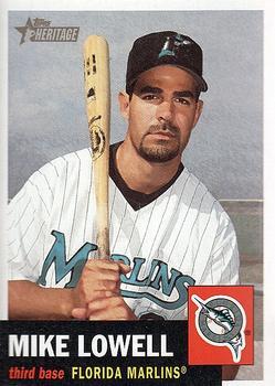 #75 Mike Lowell - Florida Marlins - 2002 Topps Heritage Baseball