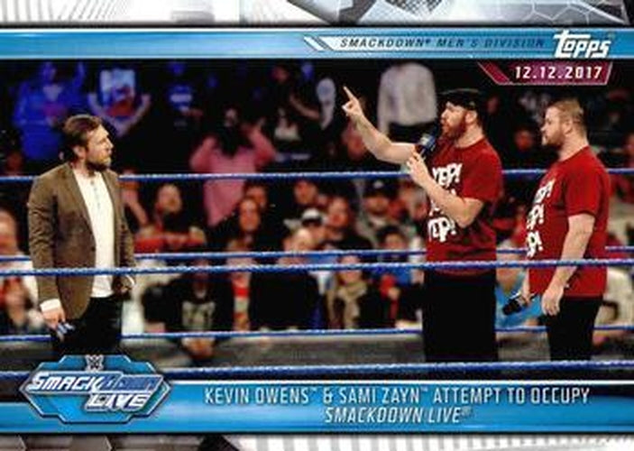 #75 Kevin Owens & Sami Zayn Attempt to Occupy SmackDown Live - 2019 Topps WWE Road to Wrestlemania Wrestling