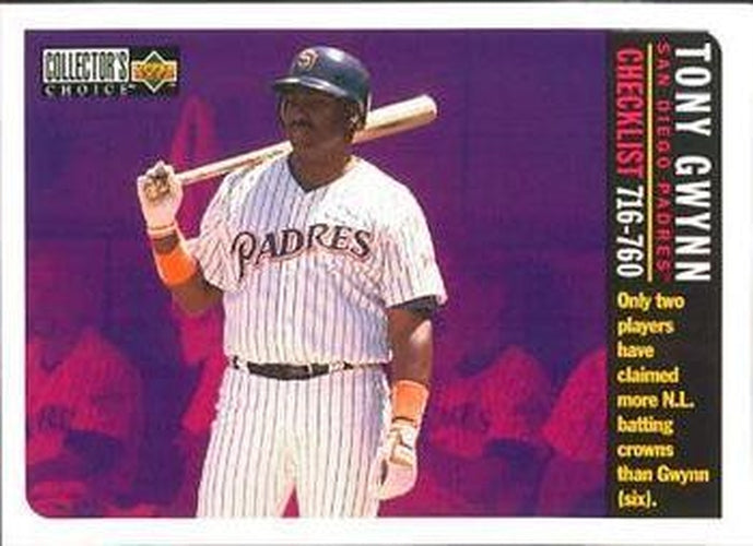 #760 Tony Gwynn - San Diego Padres - 1996 Collector's Choice Baseball