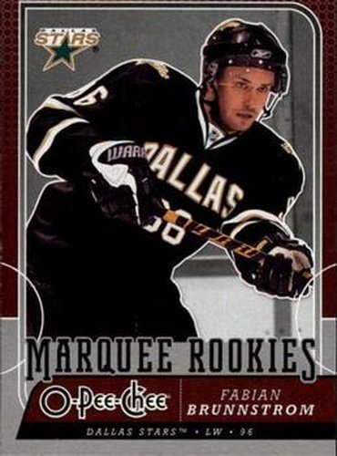 #761 Fabian Brunnstrom - Dallas Stars - 2008-09 O-Pee-Chee Hockey