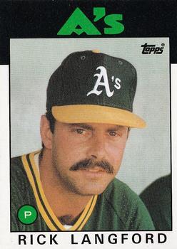#766 Rick Langford - Oakland Athletics - 1986 Topps Baseball