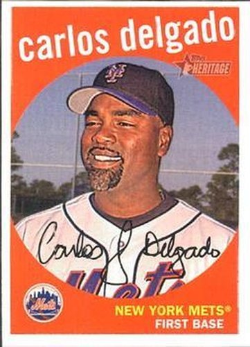 #76 Carlos Delgado - New York Mets - 2008 Topps Heritage Baseball