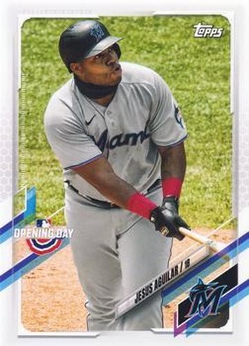 #76 Jesus Aguilar - Miami Marlins - 2021 Topps Opening Day Baseball
