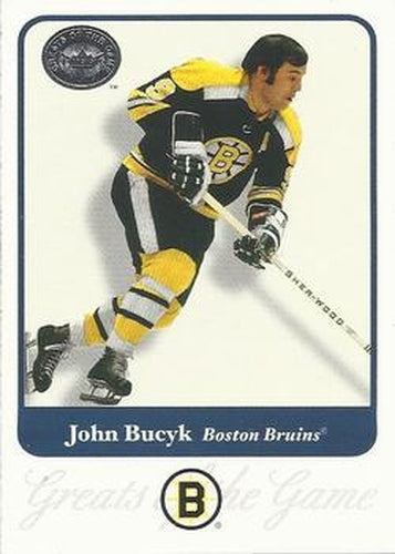 #76 Johnny Bucyk - Boston Bruins - 2001-02 Fleer Greats of the Game Hockey
