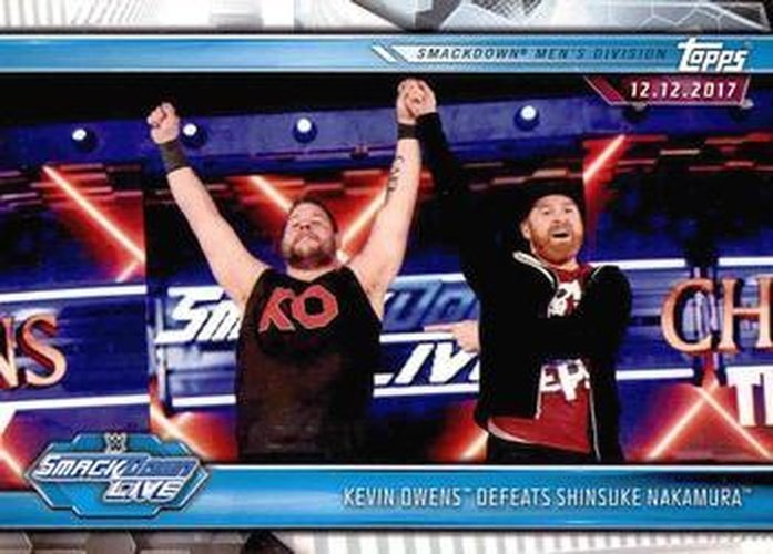 #76 Kevin Owens Defeats Shinsuke Nakamura - 2019 Topps WWE Road to Wrestlemania Wrestling