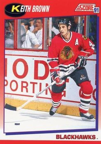 #76 Keith Brown - Chicago Blackhawks - 1991-92 Score Canadian Bilingual Hockey