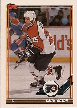 #77 Keith Acton - Philadelphia Flyers - 1991-92 Topps Hockey