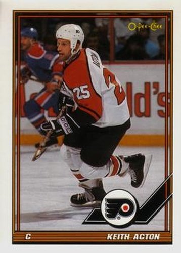 #77 Keith Acton - Philadelphia Flyers - 1991-92 O-Pee-Chee Hockey