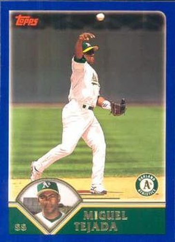 #77 Miguel Tejada - Oakland Athletics - 2003 Topps Baseball