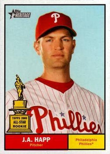 #77a J.A. Happ - Philadelphia Phillies - 2010 Topps Heritage Baseball