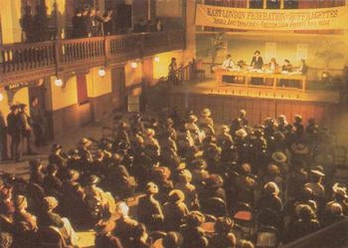 #28 Indy enters the Suffragette meeting and spot - 1992 Pro Set Young Indiana Jones
