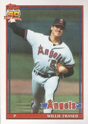 #784 Willie Fraser - California Angels - 1991 Topps Baseball