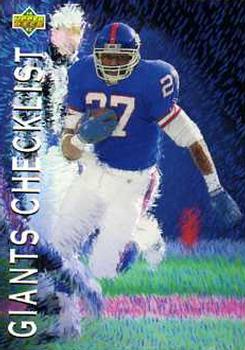 #78 Giants Checklist - New York Giants - 1993 Upper Deck Football