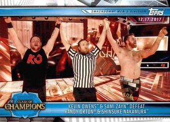 #78 Kevin Owens & Sami Zayn Defeat Randy Orton & Shinsuke Nakamura - 2019 Topps WWE Road to Wrestlemania Wrestling