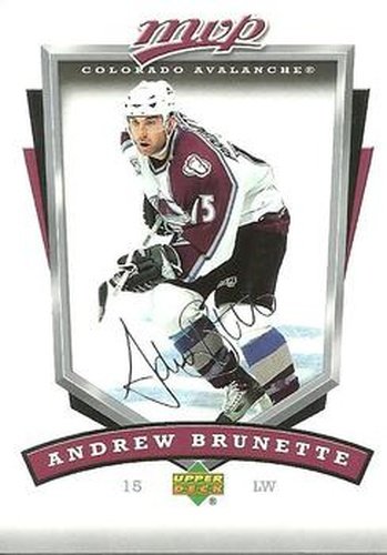 #78 Andrew Brunette - Colorado Avalanche - 2006-07 Upper Deck MVP Hockey