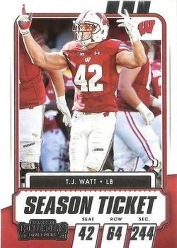 #78 T.J. Watt - Wisconsin Badgers - 2021 Panini Contenders Draft Picks Football
