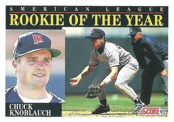 #792 Chuck Knoblauch - Minnesota Twins - 1992 Score Baseball