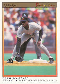 #79 Fred McGriff - San Diego Padres - 1991 O-Pee-Chee Premier Baseball