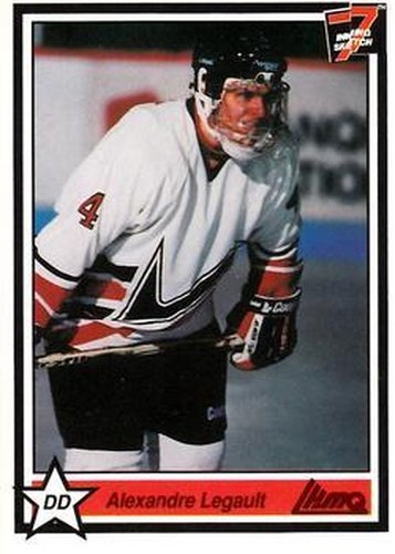 #7 Alexandre Legault - Drummondville Voltigeurs - 1990-91 7th Inning Sketch QMJHL Hockey