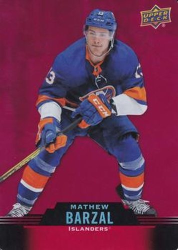 #DC-7 Mathew Barzal - New York Islanders - 2020-21 Upper Deck Tim Hortons Hockey - Red Die Cut