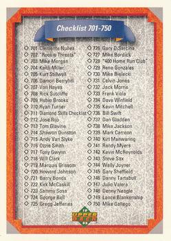 #800 Checklist: 701-800 - 1992 Upper Deck Baseball