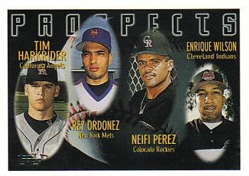 #427 Tim Harkrider / Rey Ordonez / Neifi Perez / Enrique Wilson - California Angels / New York Mets / Colorado Rockies / Cleveland Indians - 1996 Topps Baseball