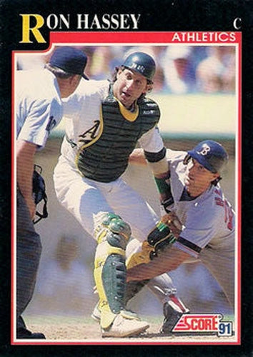 #806 Ron Hassey - Oakland Athletics - 1991 Score Baseball