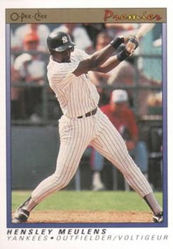 #80 Hensley Meulens - New York Yankees - 1991 O-Pee-Chee Premier Baseball