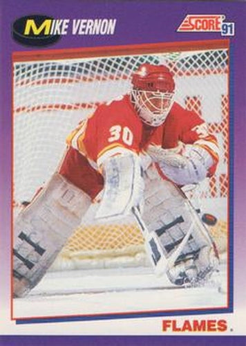 #80 Mike Vernon - Calgary Flames - 1991-92 Score American Hockey