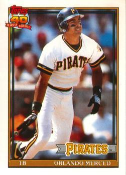 #81T Orlando Merced - Pittsburgh Pirates - 1991 Topps Traded Baseball