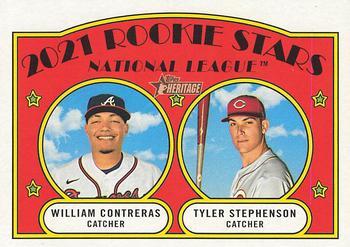 #81 National League 2021 Rookie Stars William Contreras / Tyler Stephenson - Atlanta Braves / Cincinnati Reds - 2021 Topps Heritage Baseball