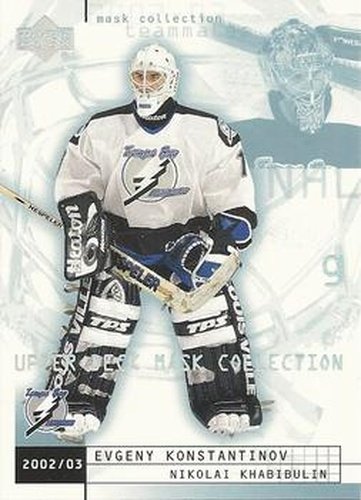 #81 Evgeny Konstantinov / Nikolai Khabibulin - Tampa Bay Lightning - 2002-03 Upper Deck Mask Collection Hockey