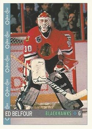 #81 Ed Belfour - Chicago Blackhawks - 1992-93 O-Pee-Chee Hockey