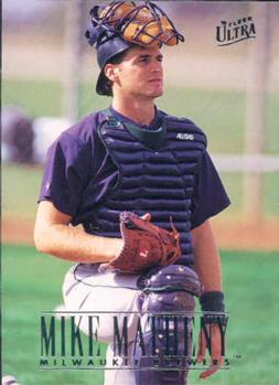 #366 Mike Matheny - Milwaukee Brewers - 1996 Ultra Baseball