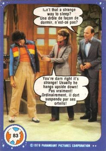 #83 Isn't That a Strange Way to Sleep? - 1978 O-Pee-Chee Mork & Mindy