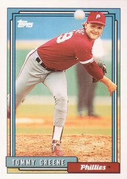 #83 Tommy Greene - Philadelphia Phillies - 1992 Topps Baseball