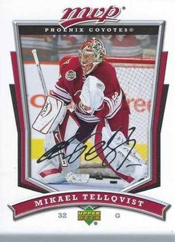 #83 Mikael Tellqvist - Phoenix Coyotes - 2007-08 Upper Deck MVP Hockey