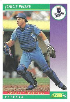 #844 Jorge Pedre - Kansas City Royals - 1992 Score Baseball