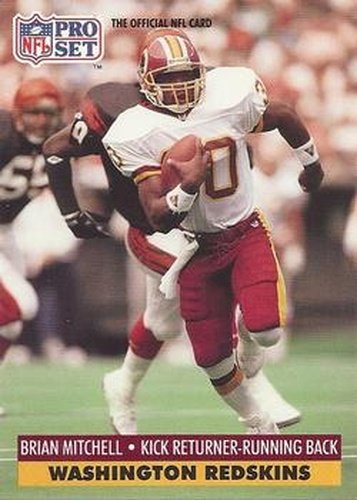 #848 Brian Mitchell - Washington Redskins - 1991 Pro Set Football