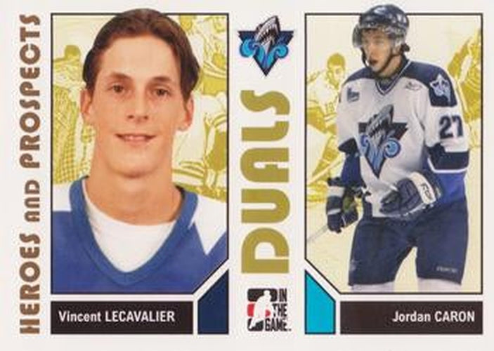 #100 Vincent Lecavalier / Jordan Caron - Rimouski Oceanic - 2007-08 In The Game Heroes and Prospects Hockey