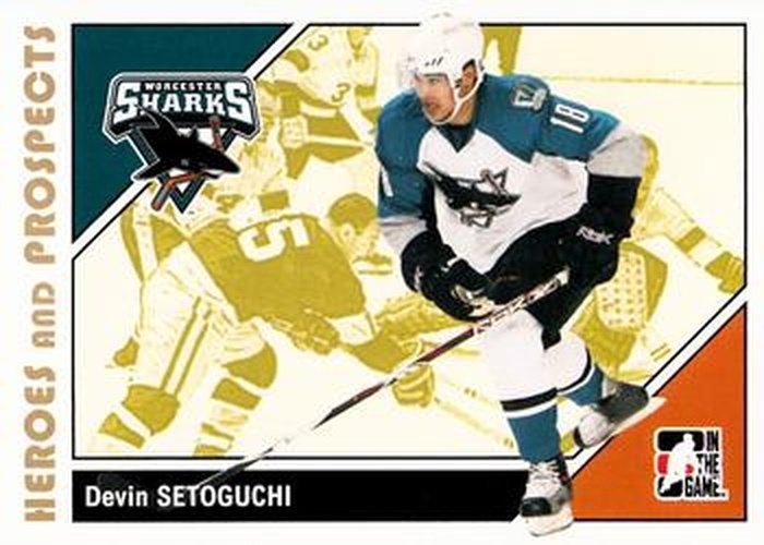 #158 Devin Setoguchi - Worcester Sharks - 2007-08 In The Game Heroes and Prospects Hockey
