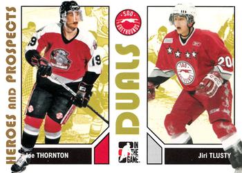 #96 Joe Thornton / Jiri Tlusty - Sault Ste. Marie Greyhounds - 2007-08 In The Game Heroes and Prospects Hockey