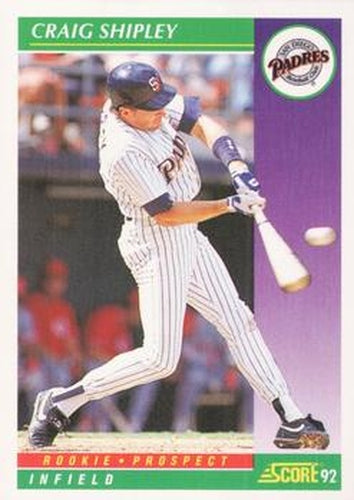 #856 Craig Shipley - San Diego Padres - 1992 Score Baseball