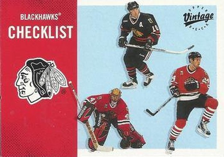 #85 Blackhawks Checklist - Chicago Blackhawks - 2000-01 Upper Deck Vintage Hockey