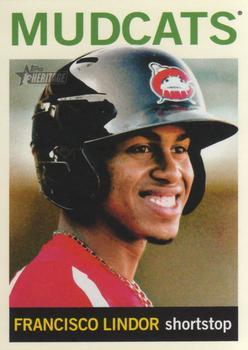 #85 Francisco Lindor - Carolina Mudcats - 2013 Topps Heritage Minor League Baseball