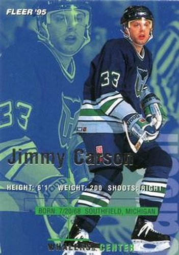 #85 Jimmy Carson - Hartford Whalers - 1994-95 Fleer Hockey