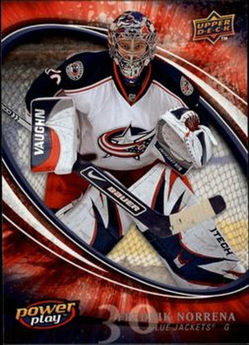 #85 Fredrik Norrena - Columbus Blue Jackets - 2008-09 Upper Deck Power Play Box Set Hockey