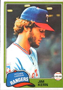 #197 Jim Kern - Texas Rangers - 1981 O-Pee-Chee Baseball