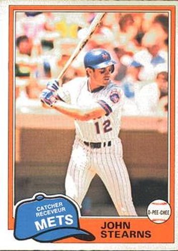 #255 John Stearns - New York Mets - 1981 O-Pee-Chee Baseball
