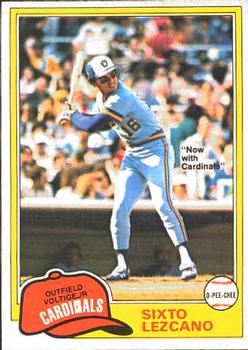 #25 Sixto Lezcano - St. Louis Cardinals - 1981 O-Pee-Chee Baseball